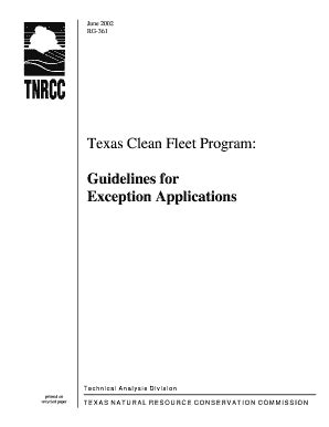 Fillable Online Tceq State Tx Guidelines For Exception Applications Rg
