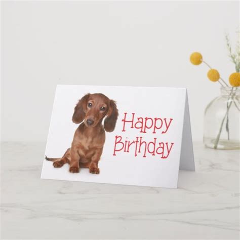 Dachshund birthday card perfect for mum dad or any owner sausage dog wiener. Happy Birthday Dachshund Puppy Dog Card | Zazzle.com