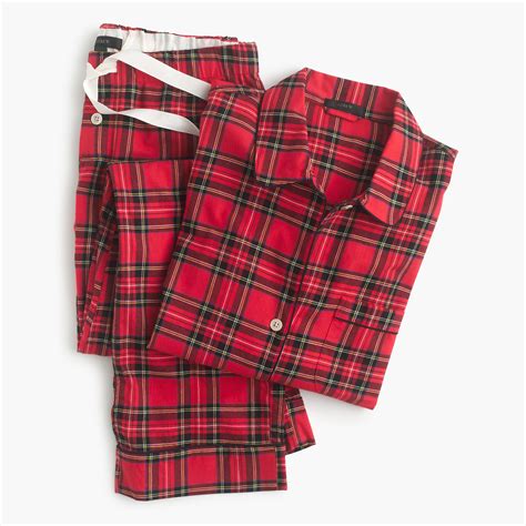 Lyst Jcrew Classic Tartan Flannel Pajama Set In Red