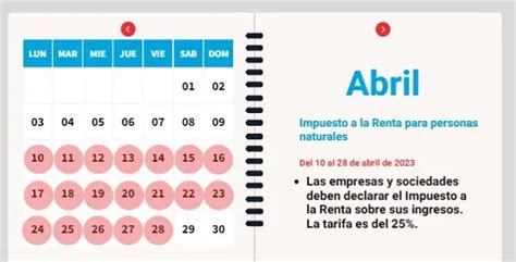 El Calendario Tributario Tiene Cinco Cambios Elyex