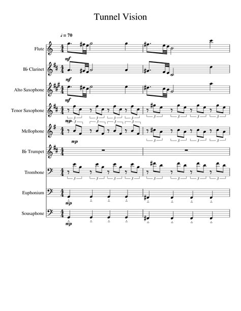 Tunnel Vision Sheet Music For Flute Clarinet Alto Saxophone Tenor