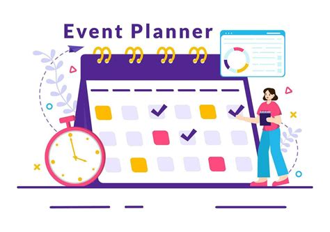 Event Planner Vector Illustration With Planning Schedule Time