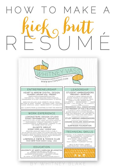 How to create a professional resume. How To: Make A Kick Butt Resumé | Whitney Blake