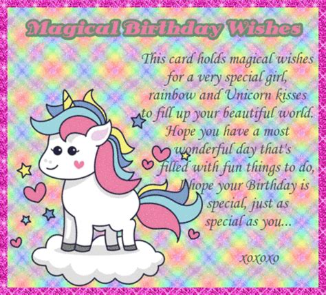 Unicorn Magical Birthday Wishes Free For Kids Ecards Greeting Cards