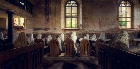 Scary Abandoned Church With Ghostly Figures Urban Photography By Roman Robroek