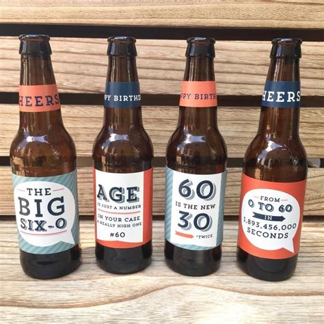 60th Birthday Beer Labels Cheers To 60 Years 60th Birthday For Etsy