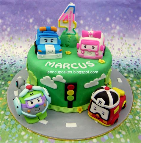 6 robocar poli transformer toy mini action figure models car heli amber truck. Jenn Cupcakes & Muffins: Robocar Poli Cake