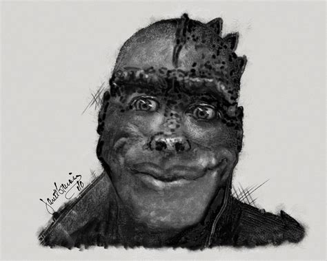 Dinosaur Guy Charcoal And Pencil By Janet Garcia Lee Jeffries Garcia