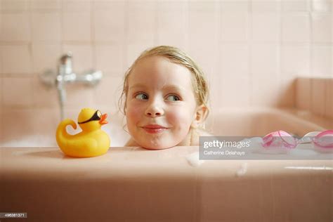 A 5 Years Old Girl Taking Her Bath Photo Getty Images