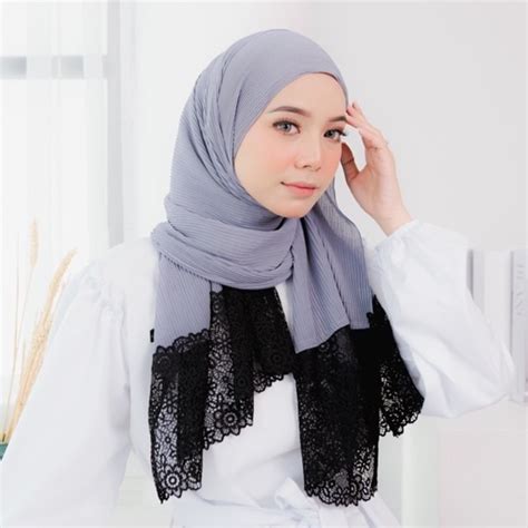 helen collection lace hijab pashmina latest hijab rempel contemporary hijab full color shopee