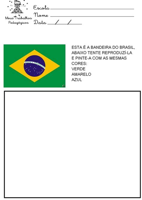 Atividades Infantis Com A Bandeira Do Brasil Atividades Para Colorir