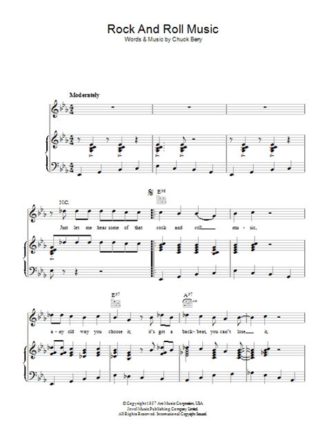 Rock And Roll Music Piano Vocal And Guitar Chords Online Noten Von