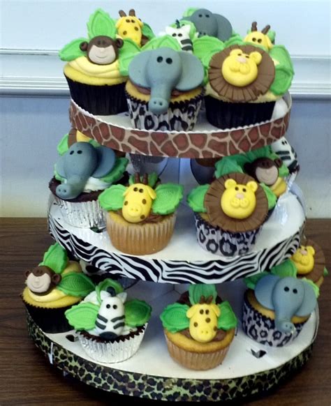 Safari Themed Baby Shower Cupcakes