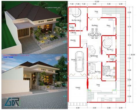 Desain Dan Denah Rumah Ukuran X M Dengan Eskterior Jawa Modern