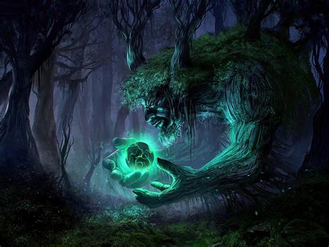 Elemental Heart Forest Fantasy Magic Dark Hd Wallpaper Peakpx