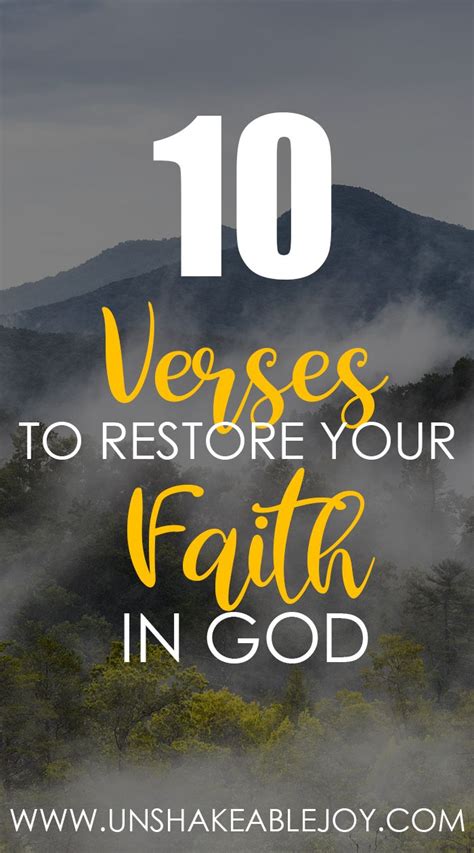 10 Verses To Restore Your Faith In God Unshakeable Joy Faith In God