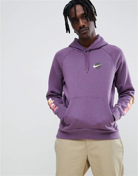 Nike Sb Pullover Hoodie With Arm Print In Purple 886088 517 Asos