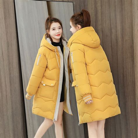 women thicken parkas hooded 2022 new winter jacket women cotton coat wadded jacket long parka