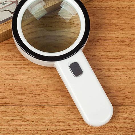 12 Led Lights Hand Held 20x Magnifying Glass Lens Illuminated Magnifier