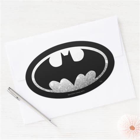 Batman Symbol Grainy Logo Oval Sticker Zazzle
