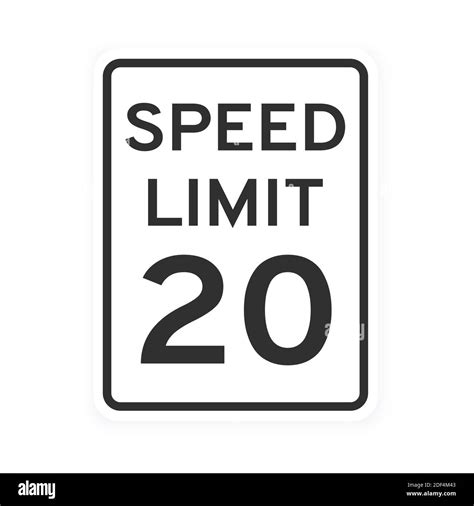 Speed Limit 20 Road Traffic Icon Sign Flat Style Design Vector