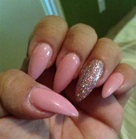 Pink N Glitter Stiletto Nails Nails Pinterest Stilettos Nail