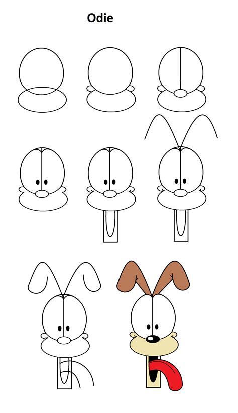 How To Draw Odie From Garfield Step By Step Barbara Aaron