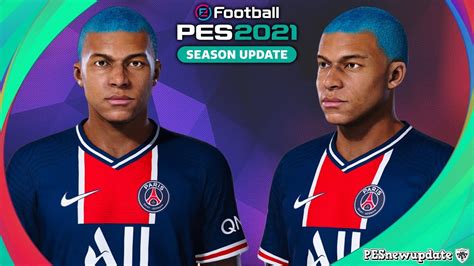 PES 2021 Faces Kylian Mbappé (Blue Hair) by Makidan14 - YouTube