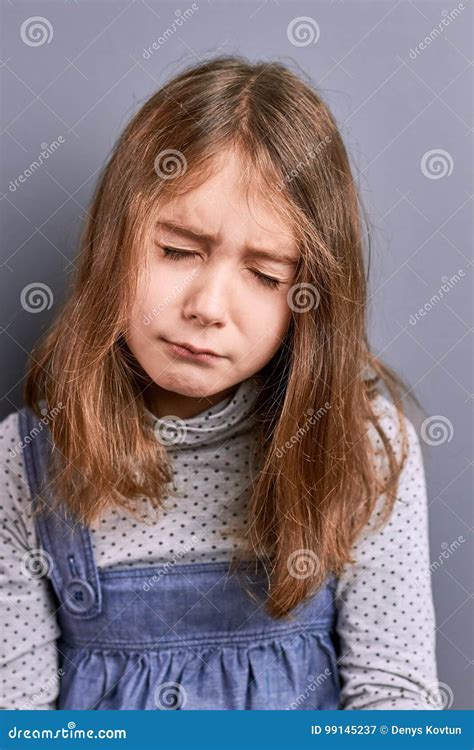 Portrait Of Little Girl With Closed Eyes Stock Image Image Of Child