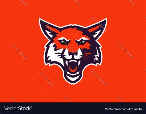 Fox Mascot Logo Wild Animal Head Logo With Grin Vector Image