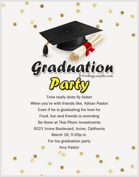 Examples Of Graduation Party Invitations Lovely Wording Archive