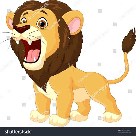 Cartoon Lion Roaring Stock Vector 197546213 Shutterstock