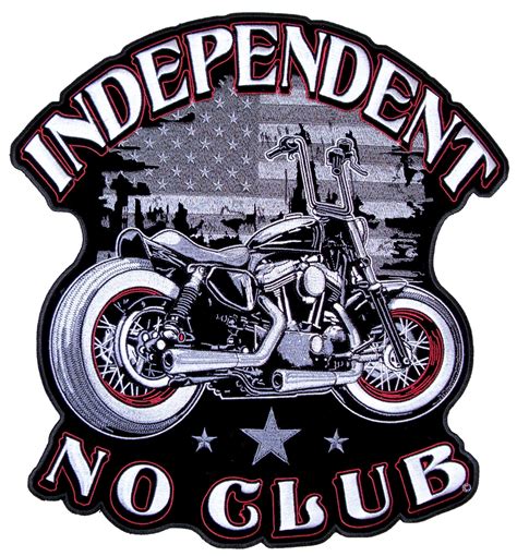 Mens Independent No Club Motorcycle Patriotic Biker Patch Quality