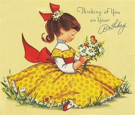 Thinking Of You On Your Birthday Vintage Birthday Cards Vintage