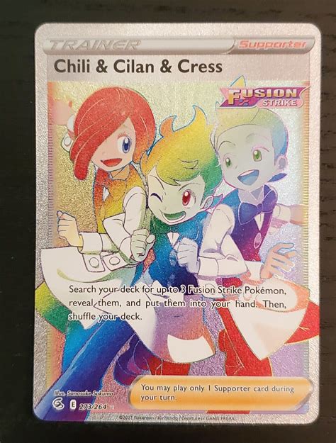 pokemon chili and cilan and cress 273 264 fusion strike full art secret rainbow rare ebay