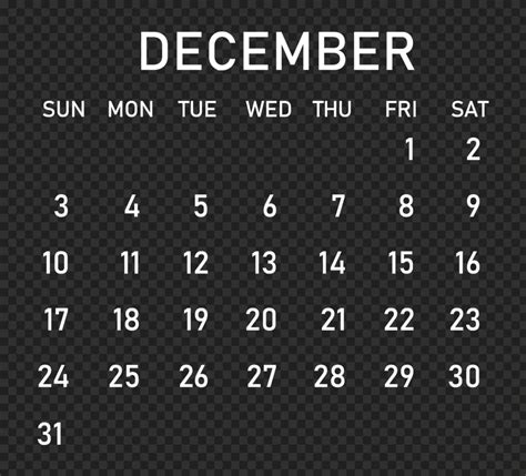 December 2023 Calendar Png Get Calender 2023 Update