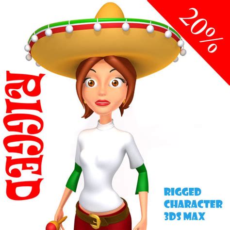 Mexican Woman Cartoon Rigged 3d Model Rigged Cgtrader