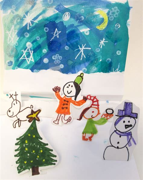 Winter Pop Up Scene Art Project For 2nd Grade