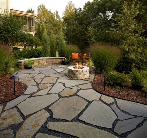 Flagstone Patio Ideas With Fire Pit Giovanni Milburn