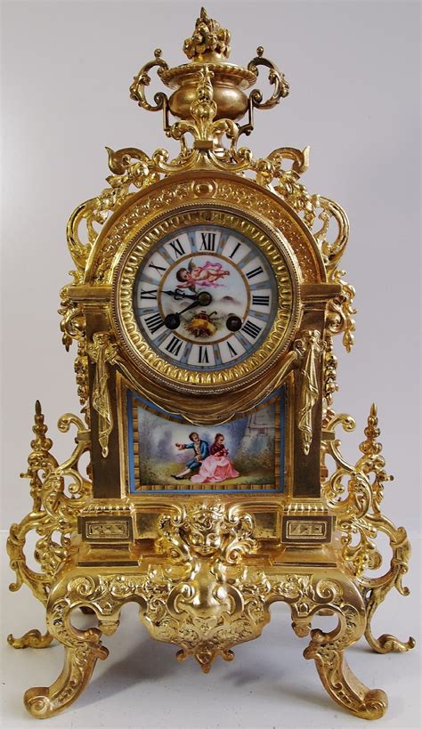 Antique Clocks 19th C French Admougin Bronze And Sevres Porcelain