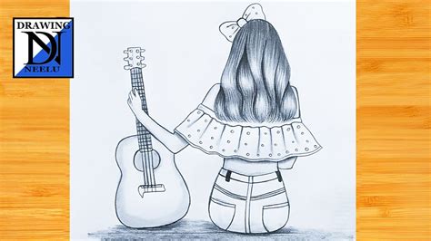 A Girl Playing Guitar Pencil Sketch Tutorial For Beginners How To