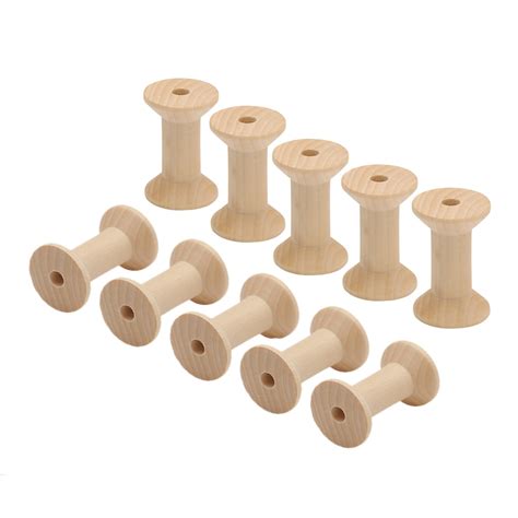 10pcs Empty Wooden Bobbins Wood Spools Hold Thread Wire Sewing Machine