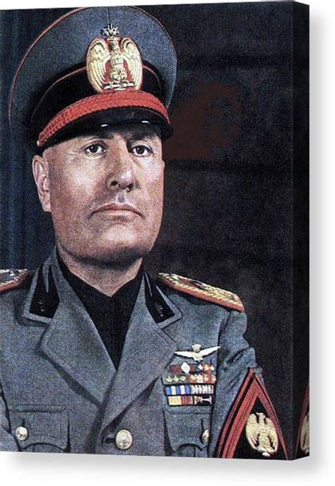 Benito mussolini created the fascist party in italy in 1919, eventually making himself dictator prior to world war ii. Benito Mussolini Color Portrait Circa 1935 Canvas Print ...