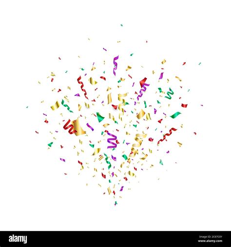 Colorful Confetti Flying On White Background Party Color Confetti