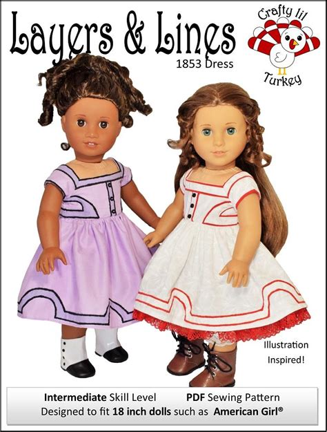 crafty lil turkey layers and lines doll clothes pattern for 18 dolls