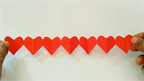 Paper Heart Chain Tutorial Valentines Day Craft Youtube
