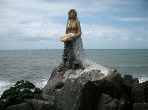 Brazils Mermaid Statue Sereia Da Barra Velha