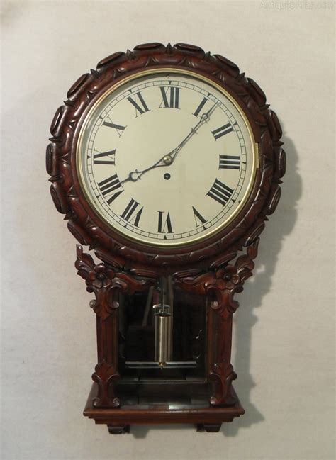Antiques Atlas Victorian Mahogany Drop Dial Wall Clock