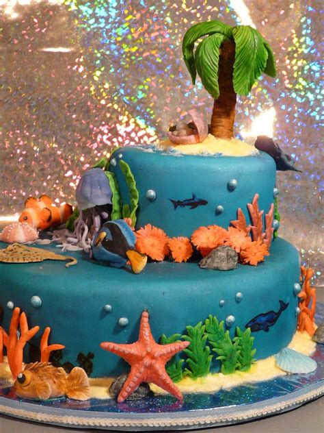 Ocean Underwater Decorated Cake Big Cakes Fancy Cakes Underwater Birthday Ocean Underwater