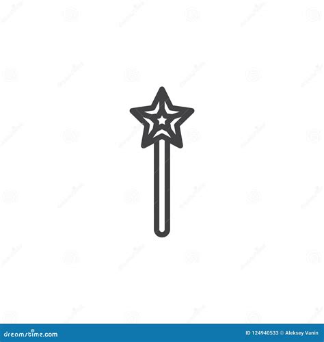 Magic Wand Outline Icon Stock Vector Illustration Of Perfect 124940533